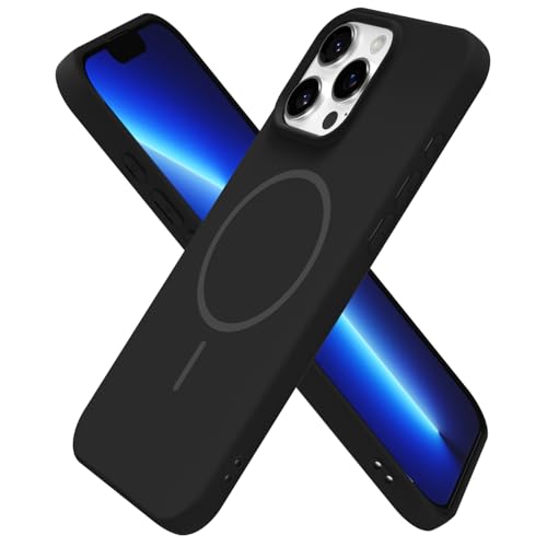 Coque silicone iPhone 13 Pro Max magnétique fine noir protection