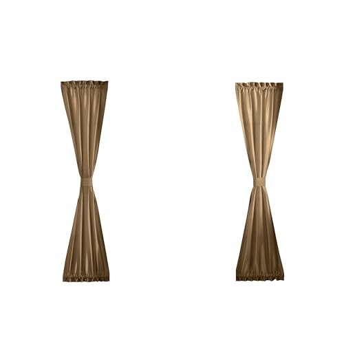 Threadmade Colette Faux Silk Side Door Window Panel, Gold - 28" W x 72" L - image 8