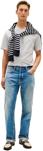 Tommy Hilfiger Herren T-Shirt Kurzarm Seasonal Solid Tee mit Rundhalsausschnitt, Grau (Light Grey Heather), XXL – Ansicht 5