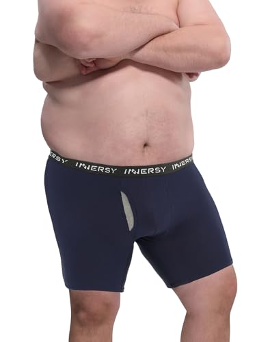 INNERSY Men's Big and Tall Boxer Briefs Cotton Moisture Wicking Underwear 4-Pack2