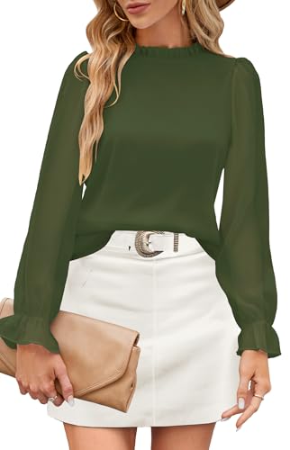 Image of Aifer Womens Blouses Dressy Casual Business Work Shirts Mock Neck Tops
