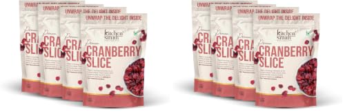 Image of KitchenSmith Cranberry Slice - Pack of 8 (250gm Each) | USA Origin Sliced Cranberries, Rich In Calcium, Healthy Snack For Kids & Adults Also Boost Immunity