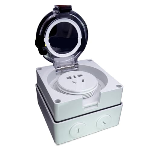 Toma impermeable para exteriores con protección IP66 total caja de 5 orificios y 10A mixta