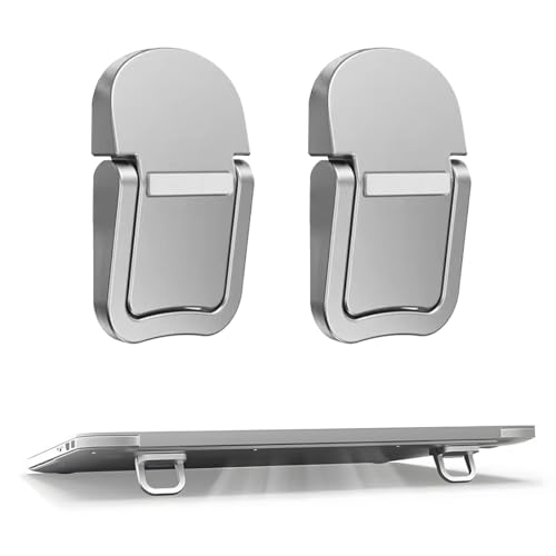 Lyqnihob Set De 2 Elevadores Portátiles Para Teclado, Adhesivos Y Invisibles Para Mini Laptops Y Computadoras De Escritorio, Patas Plegables Y Antideslizantes Para Mayor Comodidad,