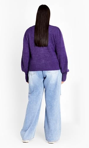 Image of City Chic Women's Plus Size Cardi Fluffy Button