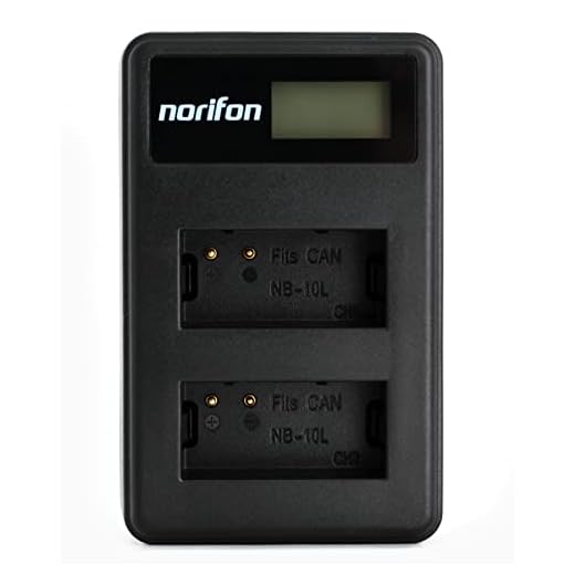 NB-10L Dubbelkanals LCD USB Laddare för Canon G3X, PowerShot G1 X, PowerShot G15, PowerShot G16, PowerShot SX40 HS, PowerShot SX50 HS, PowerShot SX60 HS Kamera och Mer