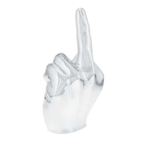 image for United Pacific 72054 Cast Aluminum The Middle Finger Hood Ornament, Ea