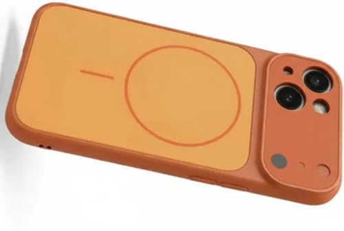 Image of for iPhone 14 Plus |Convert to 17 pro /17 Pro Max Style Premium Back Glass Magsafe Wireless Charge Converter Cover Magnetic Case for iPhone 14 Plus |Convert to 17 pro /17 Pro Max (Orange)