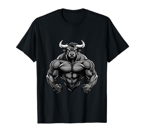 Bull Bodybuilding Muskeln Stier Workout Gym T-Shirt