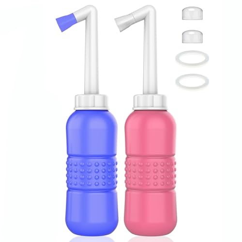 AlyouPlush 携帯ウォシュレット 携帯 おしり洗浄器 450ml大容量 軽量 高水圧 衛生携帯用 シャワートイレ 携帯ウオシュレット 携帯式おしり洗浄器 便利 携帯ビデ 衛生ケア用,2PCS