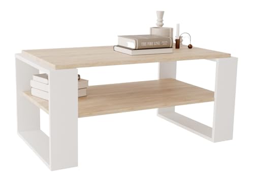 CraftPAK Wohnzimmer Tisch für Couch aus hochwertigem Holz, Stabiler &