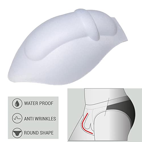 Men' Pad Enlarge Enhancing Stereo Cup for Swimwear Trunks G Thong, White2
