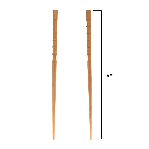 Bamboomn Premium Reusable Japanese Bamboo Chopsticks, Knobby 9 Inch - 6 Pairs #TOP4