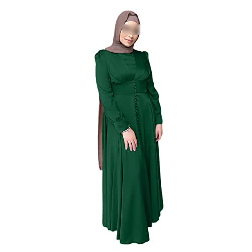 Robe musulmane longue vert L idéale pour le Ramadan et l'Aïd à Dubaï