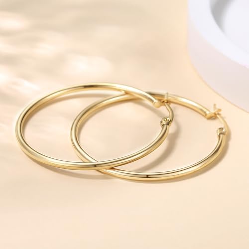 14K Gold Hoop Earrings for Women Simple Design and Timeless Elegance Gold Earring Womens by Vcxmpn - Used condition - Image 7
