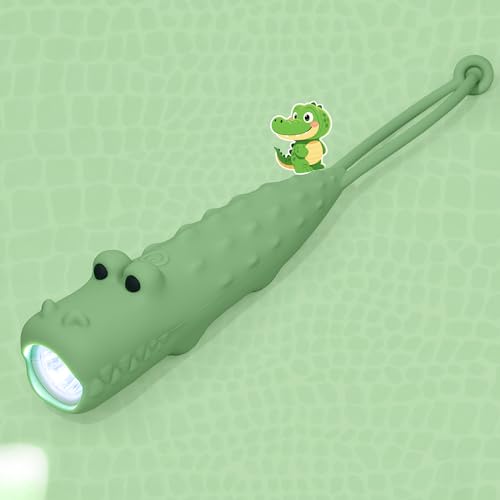CoolGift Mart Kids Silicone Flashlight Dimmable Flashlight for Toddlers Kids Boys Girls Rechargeable Hanging Night Light for Camping Night Walks and Home Use Fun Animal Themed Portable Torch