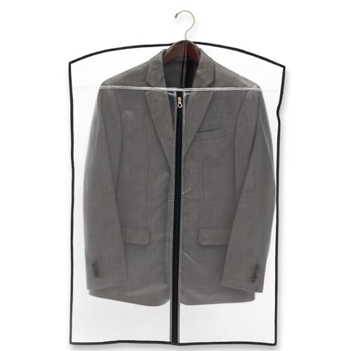 Image of Transparent Blazer Coat Suit Storage Bag | Foldable & Breathable Cover | Dustproof Clothing Organizer for Men's Suits & Jackets | 1 Piece | Reusable Wardrobe Storage Solution | Height-36 inch