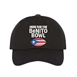 DSY Lifestyle Here for The Benito Bowl Embroidered Baseball Hat – Bad Bunny Concert Hat for Fans of El Conejo Malo & Music Lovers Black