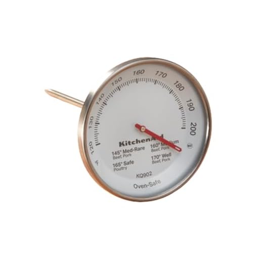 KitchenAid KQ902 Leave-in, Oven/Grill safe Meat Thermometer, TEMPERATURE RANGE: 120F to 200F, Stainless Steel