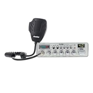 RoadKing RKCBFM Dual-Mode AM/FM CB Radio for Truckers Full 40 Channels Pro Emergency Channel CB with Noise-Cancelling Mic Large Display – Silver