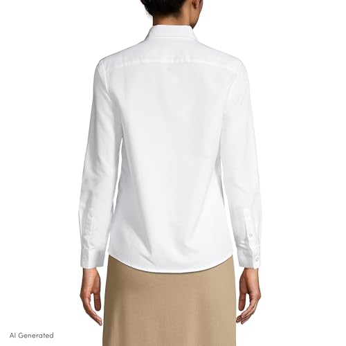Image of Lands' End School Uniform Women's Long Sleeve Oxford Dress Shirt