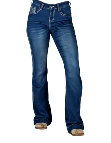 Cowgirl Tuff Western Jeans Women UltraBreathe 30 Long Dark Wash JULBTT