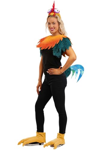 Disney Moana Adult Hei Hei Halloween Costume Kit with Headband Collar Tail Shoe Covers - Officially Licensed Standard