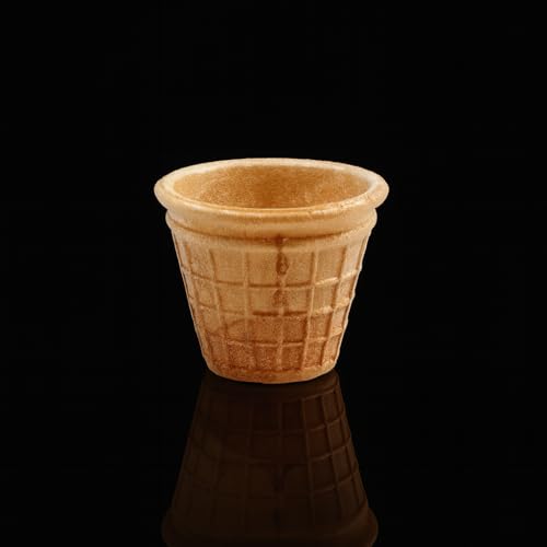 Cone King´s knusprige Eiswaffeln, Waffelbecher rund 60ml 65x52mm halbsüße Waffelbecher für Softeis, Dips und Co, auch als backfeste Muffinform zu verwenden (33 Stück)