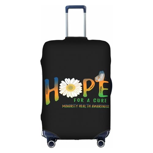 Travel Luggage Cover Hope For A Cure Minority Health Awareness Flower Fashion Washable Baggage Suitcase Protector Fit For Luggage Large