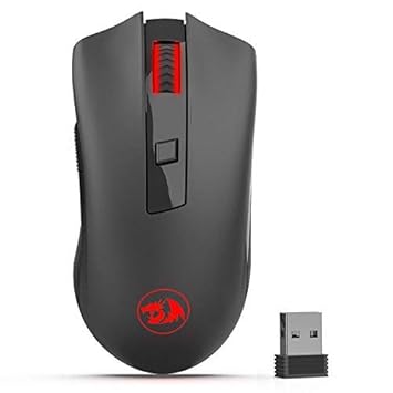 Redragon M652 Optical 2.4G Wireless Mouse with USB Receiver, Protable Gaming & Office Mice, 5 Adjustable DPI Levels, 6 Buttons for Desktop, MacBook, Notebook, PC, Laptop, Computer