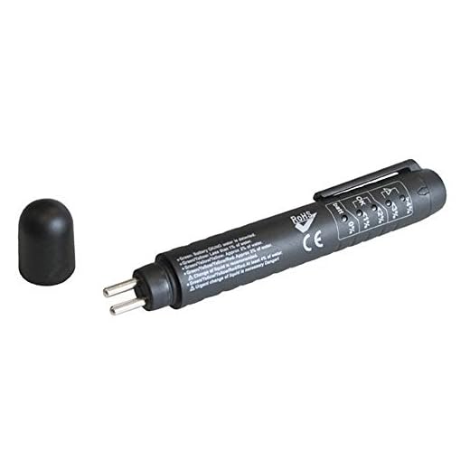 S-5LFT bromsvätsketestare för bromsvätska inkl. AAA-batteri med 5 LED för alla standardbromsvätskor enligt standard DOT 3 + DO4 + DOT4 Plus + DOT4+ – DOT4 Pro + DOT4 HP + DOT 5.1