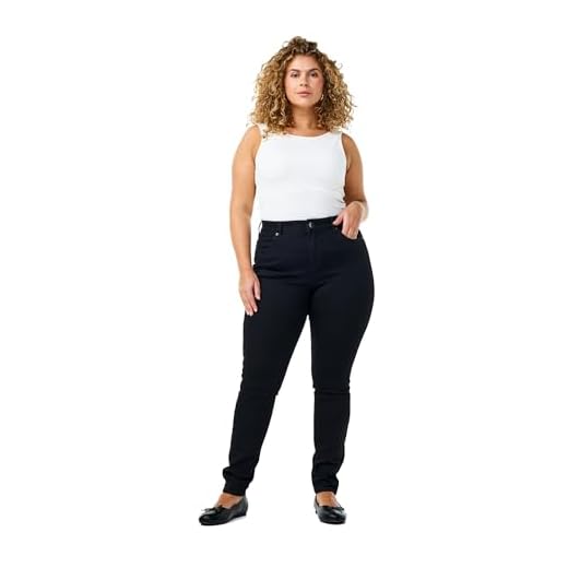 Zizzi Damen Jeans Amy Hohe Taille Extra Slim Größe 50/82 cm Schwarz