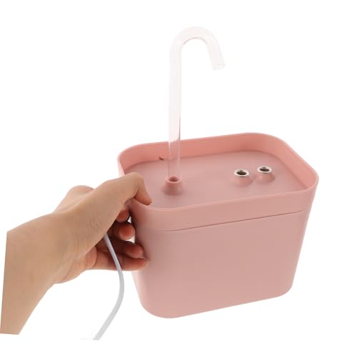 Fuente de agua automática para gatos y perros color rosa miniatura 2