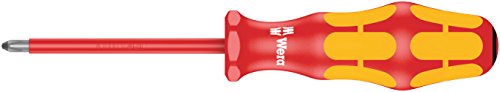 Wera 05006162001 Kraftform Plus VDE 165i Pozidriv Insulated Screwdriver, PZ 1 Head, 3-1/8" Blade Length #1