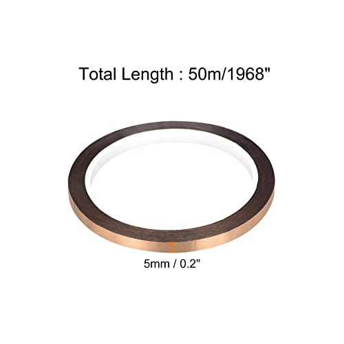 Image of MECCANIXITY Metalized Polyester Film Tape,0.2inch x 54.6yds. Adhesive Mirror Finish Decor Tape for Detailing Accent Wall,Wardrobe Crafts Tape 50m x 5mm,Rose Gold Tone