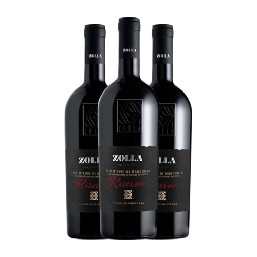 Farnese Zolla Primitivo Primitivo di Manduria Reserva 75 cl Vino tinto (Caja de 3 Botellas de 75 cl)