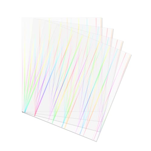 Image of 4PCS Iridescent Plexiglass Sheets 1 /8 inch Thick, Colored Acrylic Sheet 12x12 Inch Plastic Sheets Plexiglass Sheet Radiant Acrylic Panel for Signs, Lighting, DIY Crafts