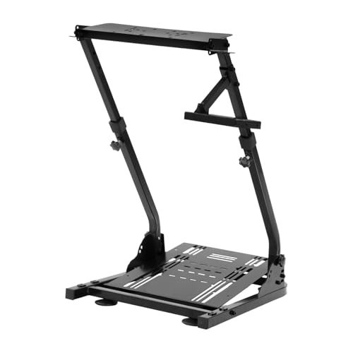 Dettchan Support de volant pliable noir pour les jeux, hauteur réglable de 56 à 78 cm, pour salles de jeux, lieux de divertissement, studios personnels