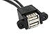 System-S USB 2.0 Dual Port Kabel 30 cm Typ A Buchse zu Stecker Adapter Schraube Schwarz