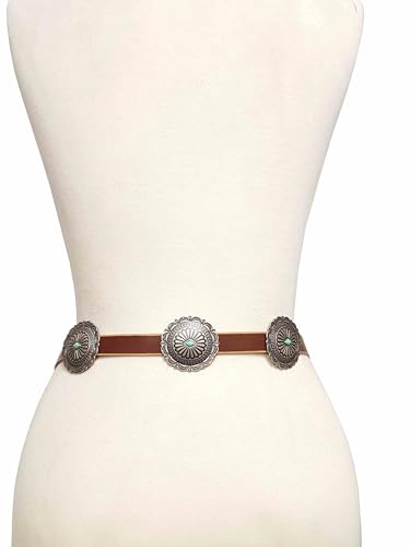 Trendy Western Buckle with sliding conchos in genuine leather3