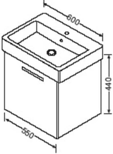 Waschtischunterschrank zu Duravit Vero 60cm 045460, WUHD055