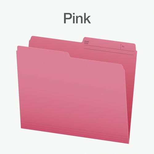 Pendaflex File Folders, 1/2 Cut Tab, Letter Size, Pink, Durable Paper Stock, 100/Box, Ideal for Office/Home/School File Organization, Made in Canada image 6