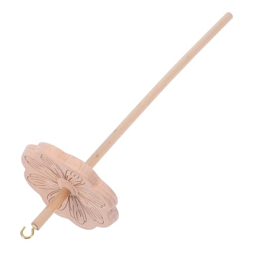 SHINEOFI Wooden Spinning Wheel Whorl Spindles Yarn Spinner for Wool Craft Enthusiasts Handcrafted Hardwood Top-Threaded Spindle Accessory for Yarn Making and Crocheting