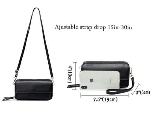 Image of Lanyani RFID Crossbody Wallet Wristlet Purse with Phone Pocket For Women Vegan Leather