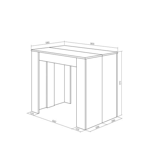 Console Meuble pour 10 Personnes Skraut Home Table Extensible Ciment