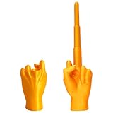 TAROTKIN Collapsible Middle Finger, 1 Pcs Middle Finger Gifts, 3D Collapsing Fun and Realistic Design, Hilarious Prank, A Hilarious Gag Gift, White Elephant (Golden)