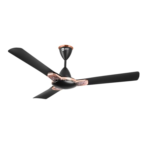 Image of Orient Electric 1200 mm Mozart ceiling fan| Designer fan with seamless ring to trim design | Anti-rust Aluminium blades| Decorative Inlay Mould Design | 5-years warranty | Nature Floral Black