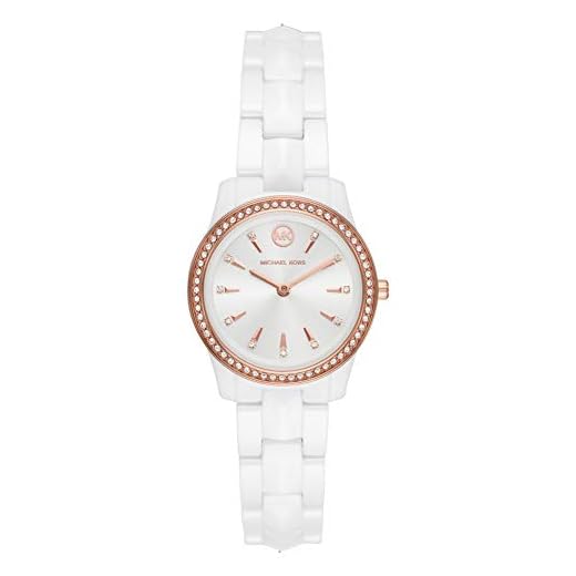 Michael Kors Damklocka RUNWAY MERCER, 28 mm fodralstorlek, trevisare, keramiskt armband