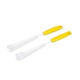 Ruilogod 2 Pcs Car Motorcycle Plastic Handle Wheel Spokes Tire Rim Brush Yellow