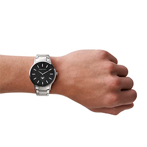 Emporio Armani Men's Dress Stainless Steel Quartz Watch With Stainless-Steel Strap, Silver, 22 (Model: Ar11118) #TOP5